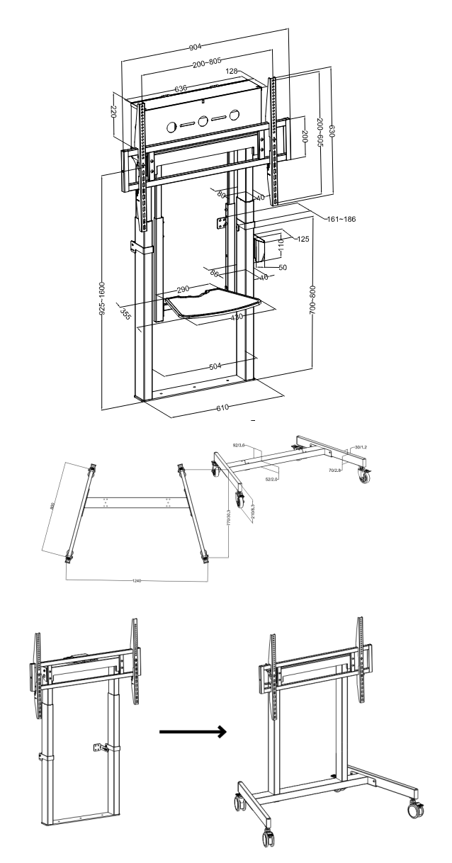 Suport CTOUCH Wallom 4 Mobile Lift